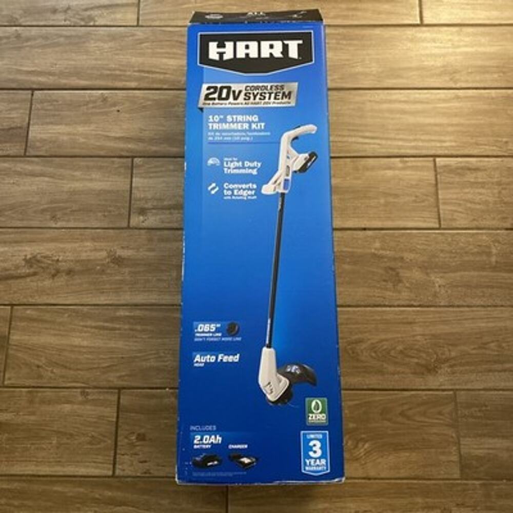 Hart 20-Volt Cordless 10-inch String Trimmer (1) 2.0 ah Lithium-Ion Open Box